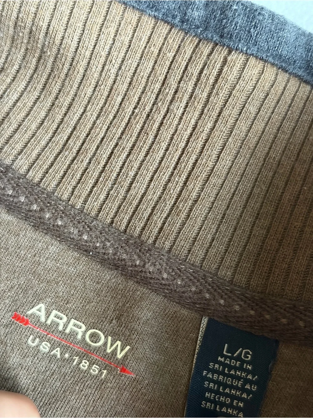 Arrow Men’s Gray Quarter Zip Pullover Sweater Large Work Office Layers